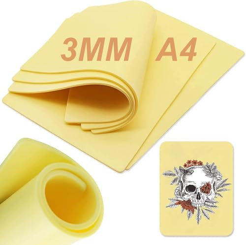 Unihuby A4 Piel Sintética Tatuaje 3mm Tattoo Skin 4Pcs | 4Pcs Piels Tatuaje A4 30 x 20 cm Tatuajes Piel Falsa 3MM Fake Skin Tatuajes Piel Sintética para Principiantes y Tatuadores