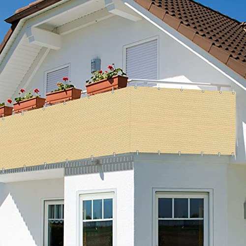 Protezione della Privacy Schermo 95x250cm(37x98inch) Recinzione Copertura Schermante per Balcone Privacy Anti-UV Facile da Installare per Recinzione, Giallo