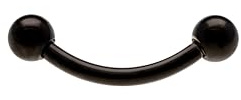OTHER Piercing Augenbrauen Banane Titan Curved Barbell Piercing Lippenpiercing Augenbrauenpiercing Damen Herren Labret Septum Ring Helix Rook Ohr Schmuck Piercings Schwarz 1,2x12x2,5 mm