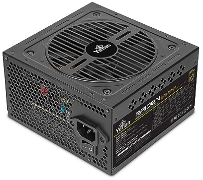 YEYIAN Raiden Alimentation PC Non modulaire 650 W 80+ Bronze | PCIE6+2 | ATX 12V Version 2.0 | 80+Bronze | Câbles Plats | Ventilateur de 120 mm | PC de Jeu Compatible Intel Nvidia AMD (Noir)