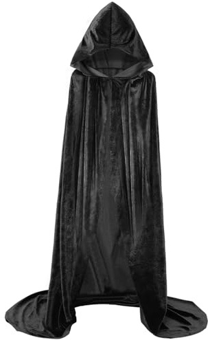 EONPOW Lång kappa med huva Sammet Cape Witch Cosplay Wizard Tunika Halloween kostym Kvinnor och män