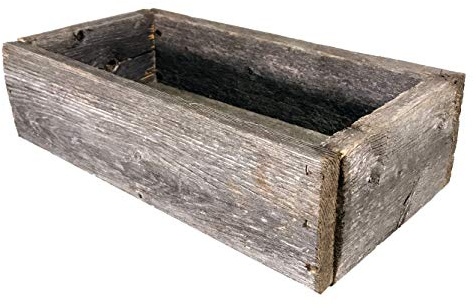 Rustic Revival | Decorative Barnwood Box – Authentic Rustic Weathered Wood Box for Table Decoration, Weddings, Parties & Farmhouse Home Decor – Real Wood Centerpiece Holder (Weathered)