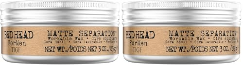 Bed Head For Men by TIGI | Matte Separation Styling-Haarwachs | Professionelles, mit festem Halt für Männer | Haarstyling-Produkt mit Bienenwachs | Für kurzes mit mittellanges Haar | 85 g