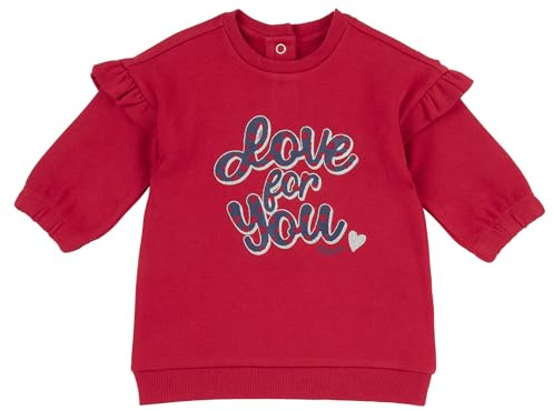 Chicco, klänning baby flicka med lång ärm, gjord av mjukt tyg, maskintvättbar, kläder nyfödda 0–24 månader, designad i Italien, Flerfärgad (1) 1m, 6 månader