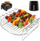 BYKITCHEN Airfryer xxl Zubehör für Philips 6,2L / COSORI 5,5L, Heißluftfritteuse Zubehör Passt für Princess/Ninjia Speedi 5,7L/ Tefal Air fryer, Eckig 304 Grillrost