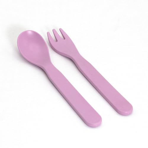 Juego de cubiertos para niños Ökolution, cubiertos de plástico 36 piezas, 18 piezas cada uno tenedor, cuchara, duraderos y resistentes, rosa, RPET - de plástico reciclado