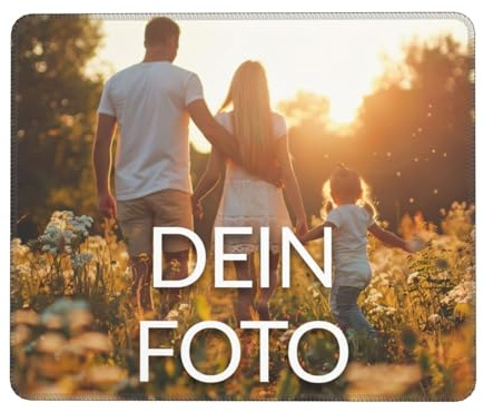 Personalisiert Bedrucktes Mauspad mit Foto, (4 Größen) Vernähte Kanten, Mousepad selbst gestalten, Mousepad für Büro Gaming, rutschfeste Gummi-Unterseite, Geschenkidee Männer, Frauen, Freunde,Gamer