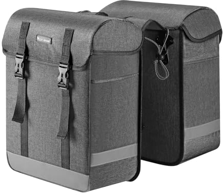 West Biking Fahrradtasche Gepäckträger - 33L Gepäckträgertasche schnelle Befestigung Fahrradtaschen für Gepäckträger mit Regenschutz, Reflektierende Fahradtaschen Hinten Gepäckträger (grau)