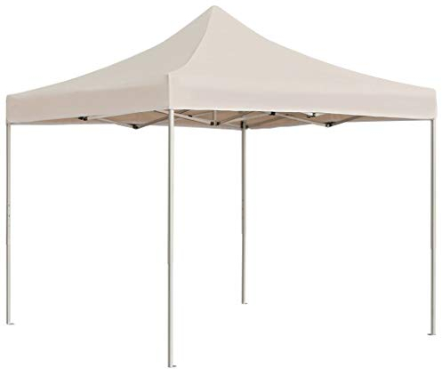 ZEYUAN Profi-Partyzelt Faltbar Aluminium 2x2 m Creme Pavillon, Faltpavillon, Gazebo, Überdachung Garten, Sonnenschutz Zelt, Poolzelt, Pop Up Zelt, Pergola