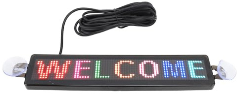 ASHATA Programmierbares LED Laufschild für das Auto, USB 5 V LED Ladenschild, BT App Steuerung, Individuelles Textmuster, Musiksynchronisierungsfunktion, LED Panel für Party,