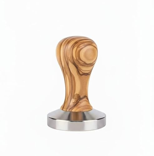 VIA CREMA Kaffee Tamper. Siebträger Tamper. Coffee Tamper Made in Italy. Kaffeemaschine Siebträger Zubehör (Olive Wood, 57)