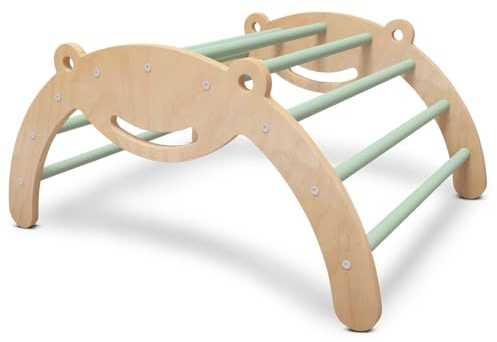 Beeloom – Arco de Escalada Frog PIKLER de Madera para niños, Color marrón con 6 escalones por Lado, a Partir de 24 Meses.