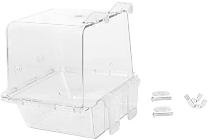 BELLIFFY Parrot Bird Bath Transparente Tragbare Vogelbadewanne Mit Haken Für Wellensittiche Und Kleine Vögel Langlebig Und Praktisch Geeignet Als Bad Oder Futterspender