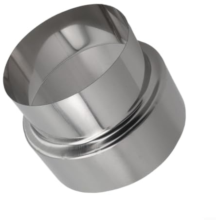 120Mm To 100Mm Stainless Steel Duct Reducer - Heat Resistant, Silver, For Chimney, Fireplace, Stove, Oven Ventilation