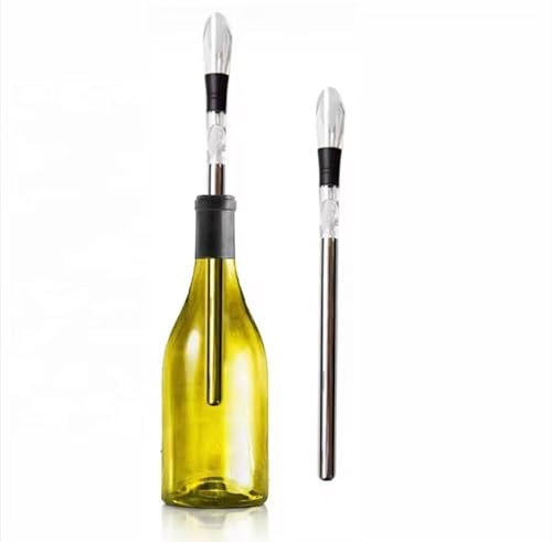 eprodus Raffreddatore di vino 2 in 1 – Bastone in acciaio inox 304 con versatore antigoccia | Raffreddamento istantaneo senza ghiaccio | Accessorio premium per vino, whisky e altro ancora – per
