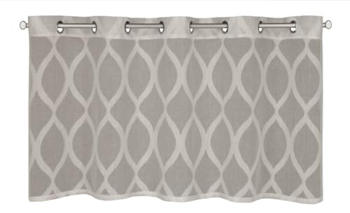 Sehlbach Cortina de bistró con diseño devoré Scherli, Blanco, 135 x 50 cm Cortina de Estilo bistró, Elegancia discreta, Translúcida, Fácil de Instalar y ligereza con Estilo.