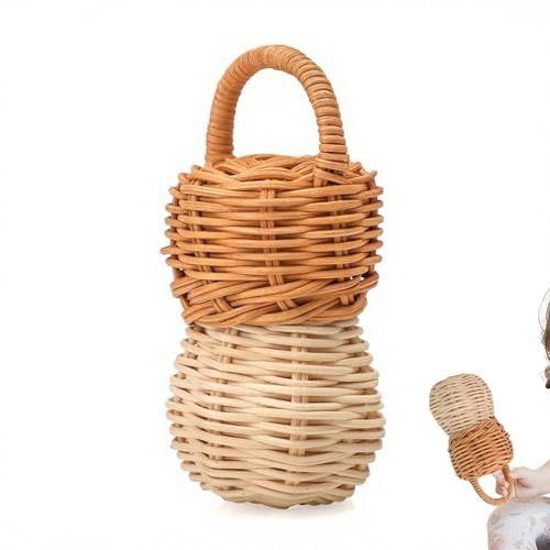 Babyskallror naturlig klocka, säker | Rattan handskallra för baby pojke och flicka för påsk jul vagga barnvagn klockhus spädbarn pojkar