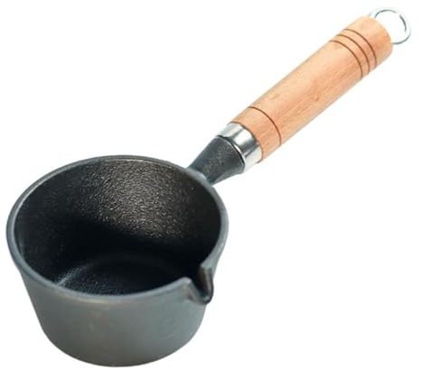 Toyvian Mini Casserole Fonte Poêlon Multifonction pour Œufs Sauces Compatible Induction et Gaz Fond Épais pour Cuisson Uniforme