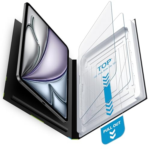 Mothca Cristal protector mate para iPad Air de 11 pulgadas (M4/M3/M2 2026/2025/2024), 2 unidades de protector de pantalla de vidrio templado 9H con antirreflejos, antihuellas y caja de montaje 2 en 1