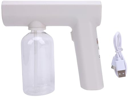 BRRNOO Elektrischer Zerstäuber, 250 Ml, Kabellos, Handgehalten, Ultrafeiner Nebelsprüher, Multifunktionale Nebelmaschine für die Haarpflege zu Hause, Auto, Hochwertiges ABS-Material, (White)