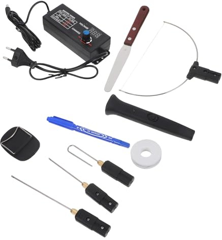 NOLITOY Set Taglierina Elettrica per Gommapiuma 10 Pezzi Regolazione Potenza 0-27w, Utensile da Taglio a Caldo per Schiuma Eva, Penna Taglio Polistirolo Multifunzione per Artigianato