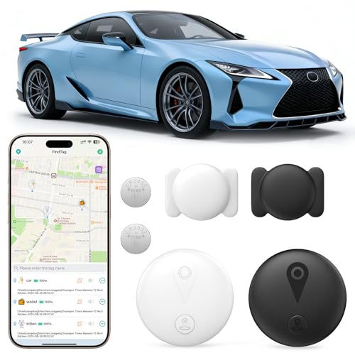 2 Pack GPS Tracker for Vehicles Work with Built-in APP (Compatible with iOS and Android),Mini Car Air Tracker Tag With Magnet Global Coverage,Hidden Car Locator Device,No Monthly Fee or Subscription