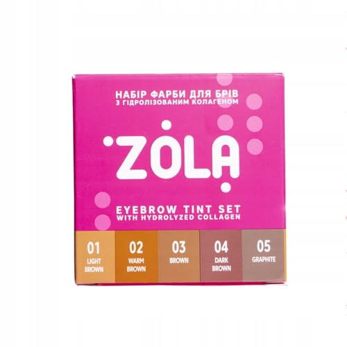 ZOLA Brow Tint 03 Brown Augenbrauenfarbe mit 3% Oxidant, professionelles Set zum Färben der Augenbrauen, neutrales Braun, Sachet | Braune Augenbrauenfarbe mit 3 % Oxidant, für einen neutralen Braunton