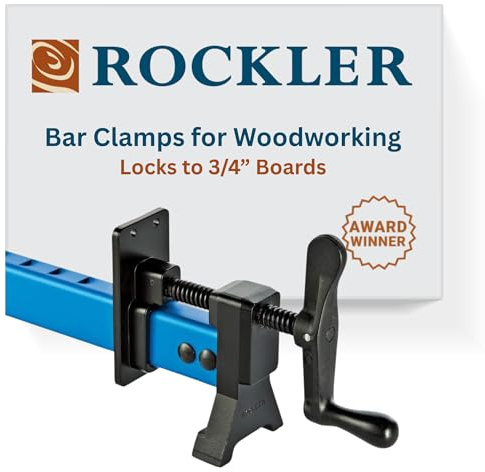 Sure-Foot 24” Bar Clamps for Woodworking - Lightweight Aluminum Bar Clamp for General Use - Built-In Clamp Hook Locks, Fits up to 3/4” Material, Stable Grip & Wide Foot