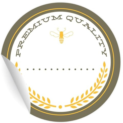 5x24 edle Premium Quality Aufkleber zum Beschriften für Selbstgemachtes mit Biene, MATTE Papieraufkleber runde Sticker selbstklebende Etiketten für Dekoø 45mm; 1 Motiv)