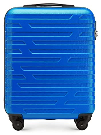WITTCHEN A-line II Kabinengepäck Kabinenkoffer Handgepäck Rollkoffer Reisekoffer Bordkoffer Hartschale ABS Hochwertiger und Stabiler Größe S Blau Lufthansa/Eurowings/Ryanair/Condor/Discover Airlines
