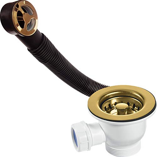 A&H™ 60mm PVD Brass (Non Tarnishing) Basket Strainer Waste with Overflow
