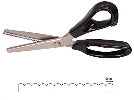 Forbici professionali con lama ondulata in acciaio inox, forbici da sartoria, seghettate e smerlate, per cucire, taglio curvo per pelle, tessuto, carta, multiuso. scalloped 3mm