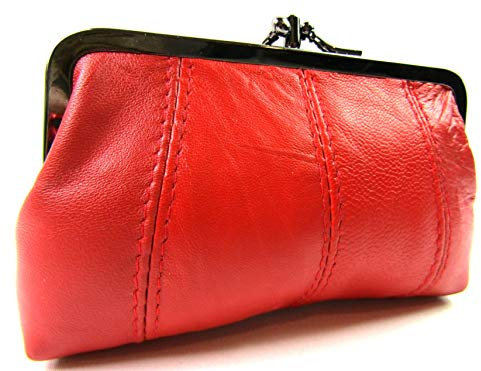 Damen Geldbörse aus echtem Leder mit Clipverschluss