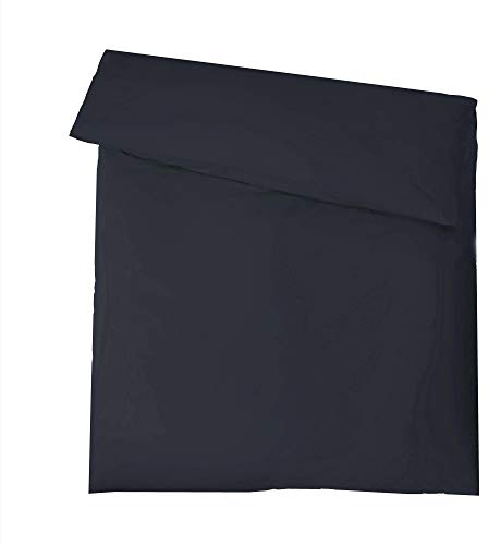 aqua-textil Luxury Bettwäsche zum Kombinieren 200 x 220 cm Deckenbezug dunkel blau Baumwolle Mako Satin Bettbezug