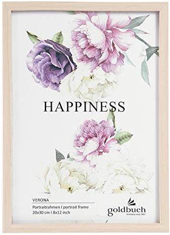goldbuch Bilderrahmen Verona aus MDF Holz, Portraitrahmen für 1 Bild/Foto 20x30 cm, Rahmen zum Stellen, Fotorahmen mit Wandhalterung zum Aufhängen, Frame ca. 22,5 x 31 x 1,5 cm, Natur