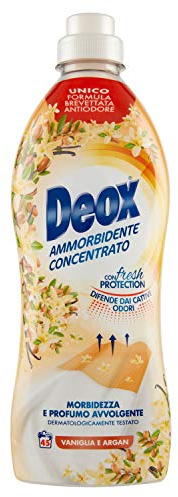 Deox, Ammorbidente Concentrato Lavatrice, Vaniglia e Argan, 45 Lavaggi, 900 ml