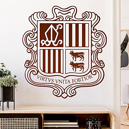 Andorra Wappen Wandtattoo Wandaufkleber Wall Sticker - Dekoration, Küche, Wohnzimmer, Schlafzimmer, Badezimmer