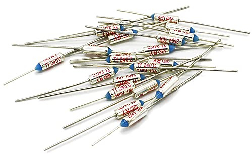 Fyearfly Fusibile Termico per Interruttore di Circuito, 5 Pezzi TF Fusibile Termico RY 10A 250 V Interruttore di Controllo della Temperatura 240 ℃