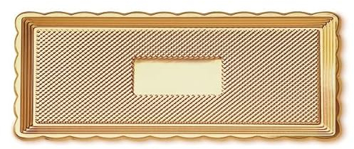 Bandeja de cartón oro n.º 1 papel dorado rectangular para alimentos pastelería dulces mignon 12 x 17 cm (100 cm)