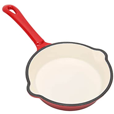 Haofy Cast Iron Frying Pan with Double-Layer Non-Stick Coating, Enamel Deep Skillet, Induction Gas Electric Oven Compatible, Stainless Steel Handle