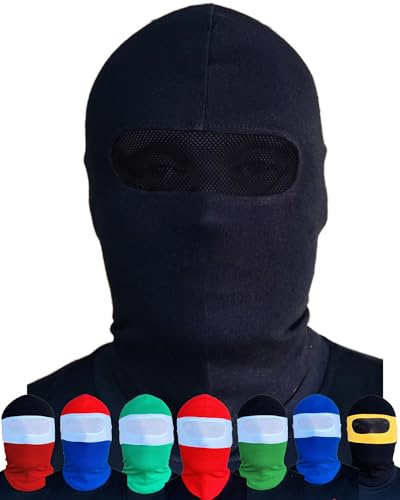 PGWEAR Sturmhaube mit Netz vor den Augen in schwarz blau weiß rot gelb grün
