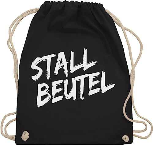 Turnbeutel Rucksack - Pferde - Taschen - Stallbeutel Distressed - Unisize - Schwarz - reit sachen stalltasche pferd pferdeliebhaber stall beutel pferdebeutel reiten stoffbeutel pferderucksäcke