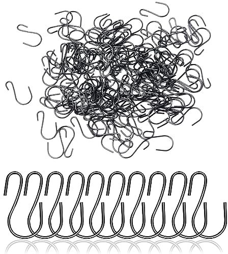 Thgtao Mini S Hooks,Small S Hooks S-Shaped Hooks Small Metal Hooks Black S Shaped Pack of 120 S for Hanging KitchenHanging for Kitchen Wardrobe