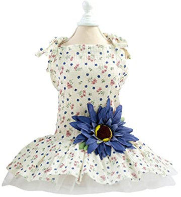 FRCOLOR Haustierkleid Bequeme Spitze Gänseblümchen Sonnenblumen- Hundekleidung Für Zuhause Cosplay Hochzeit