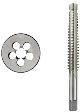 ZHLWei 1Set Set di Maschi e filiere trapezoidali Destra TR 8 10 12 14 16 18 20 22 24 X1.5 X2 X3 X4 Vite filettata TR Rubinetti Filettatura Filiera Tonda