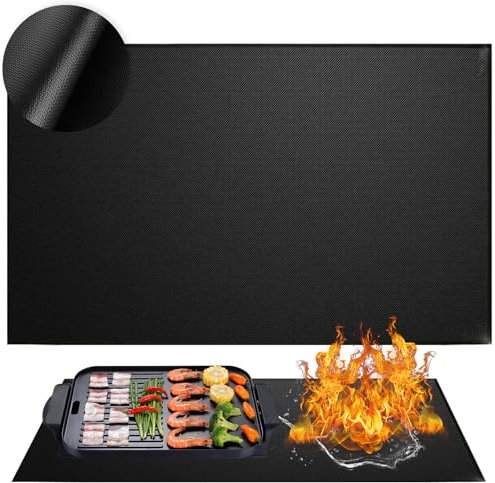 GBACHOOSE Base ignífuga de 122 x 76 cm, base resistente al calor, alfombrilla ignífuga para estufa de chimenea, estera de protección contra incendios para cocina, estera de protección contra el calor,