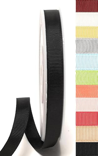 Schleifenband 25 Meter x 10 MM Schwarz Ripsband Ripsschleifenband Dekoband Geschenkband