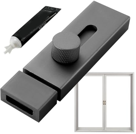 Verrou de porte coulissante, multi-usages, avec fonction adhésive, pour l'intérieur - Verrou de porte polyvalent pour portes, tiroirs, portails, meubles