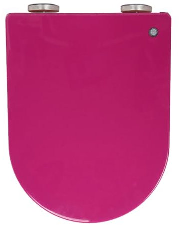 Giural WC-Sitz Mit Absenkautomatik Aus PP, WC Sitz D Form Farbiger Toilettensitz Mit Klodeckel, Toilettendeckel Mit Absenkautomatik Maximale Belastung Der Klobrille 150 Kg,Lila