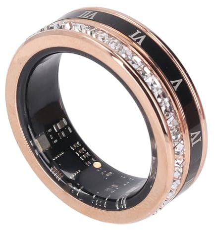 Anillo Inteligente Mejorado de Seguimiento de Actividad Física para Hombres y Mujeres, de Boda Giratorio de Acero Ti Con Números Romanos, (8)